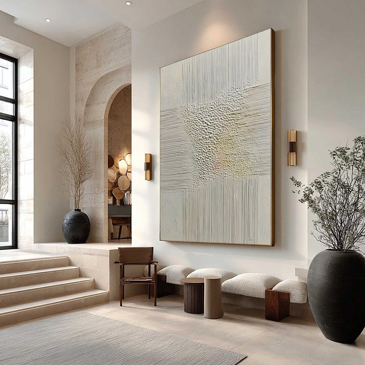 Wabi-Sabi Abstract Textured Oil Painting – Echoes Of Stillness