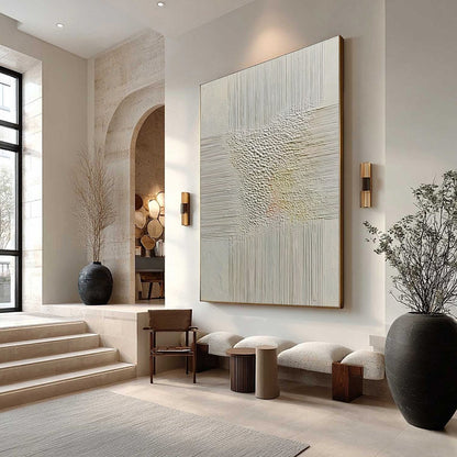 Wabi-Sabi Abstract Textured Oil Painting – Echoes Of Stillness