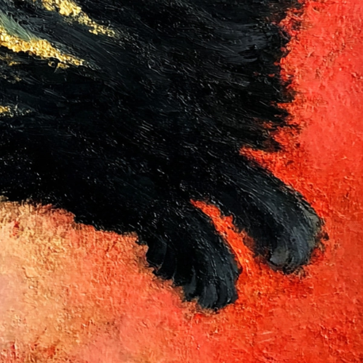Ember Eyes – Cat Impasto Oil Painting, view 3