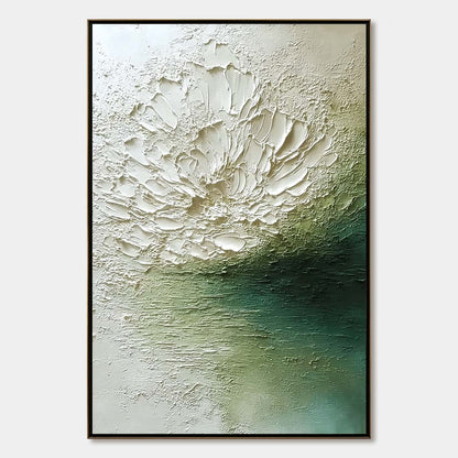 Emerald Bloom – Wabi-Sabi Floral Painting, view 1