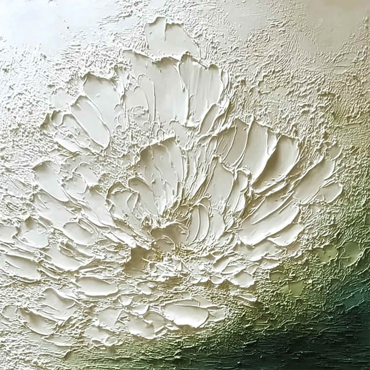 Emerald Bloom – Wabi-Sabi Floral Painting, view 3