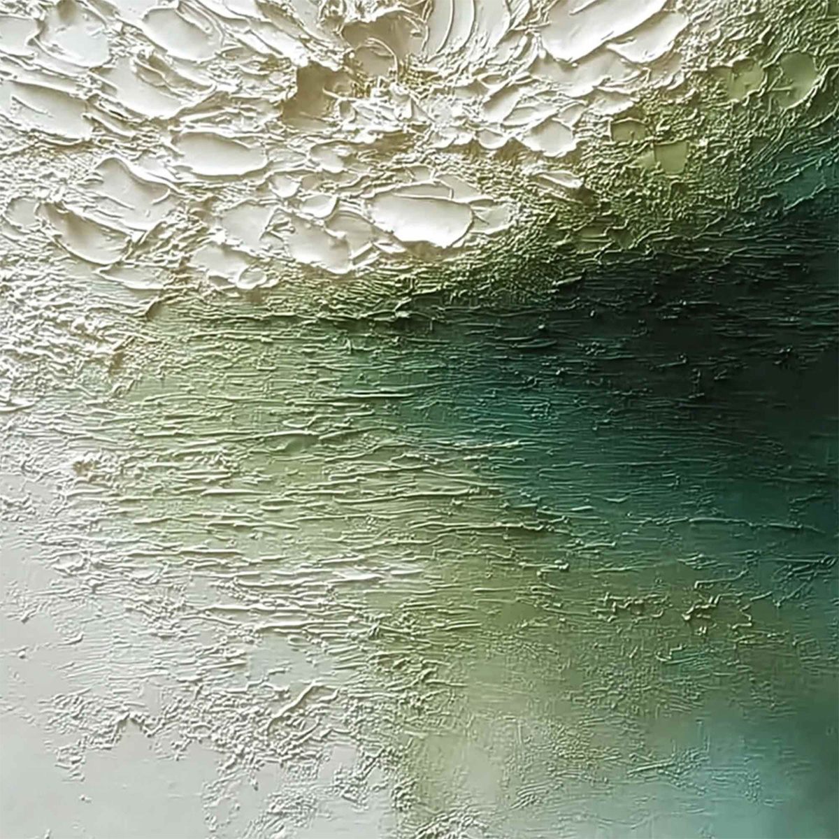 Emerald Bloom – Wabi-Sabi Floral Painting, view 5