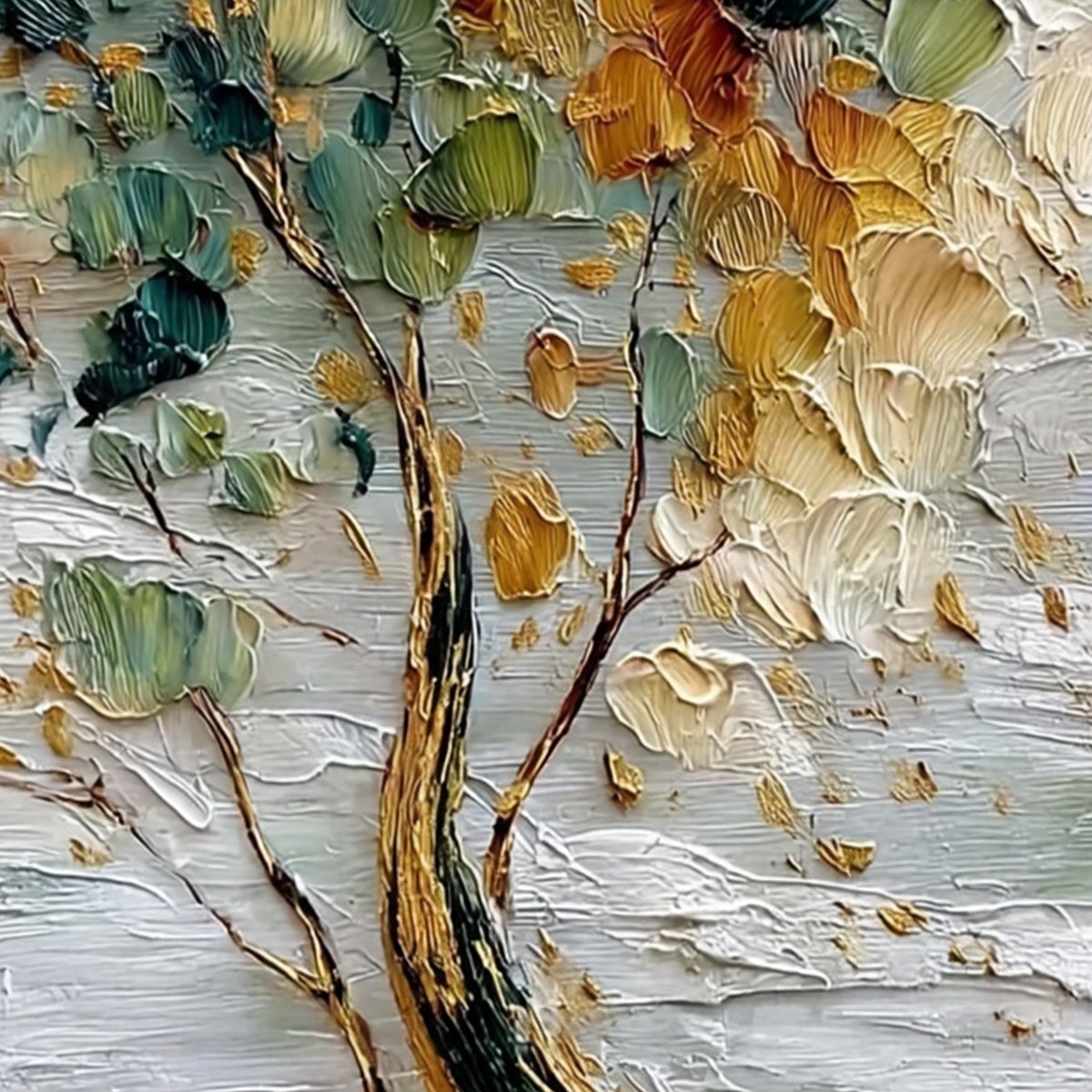 Emerald Jewel Tree – Tree Palette Knife Painting, view 5