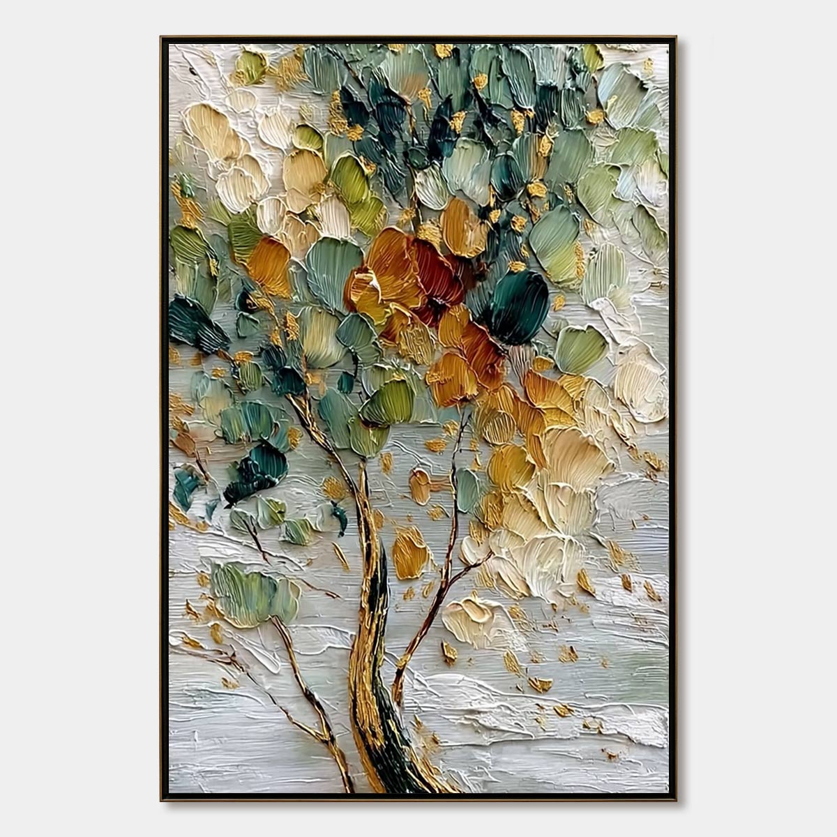 Emerald Jewel Tree – Tree Palette Knife Painting, view 1