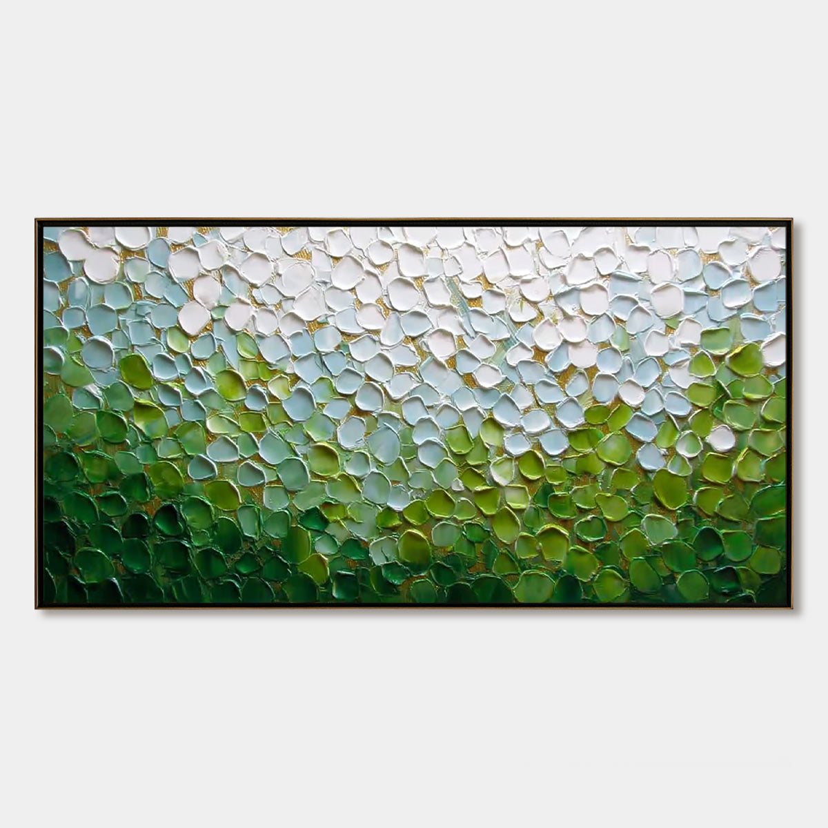 Emerald Petals – Landscape Impasto Painting, view 1