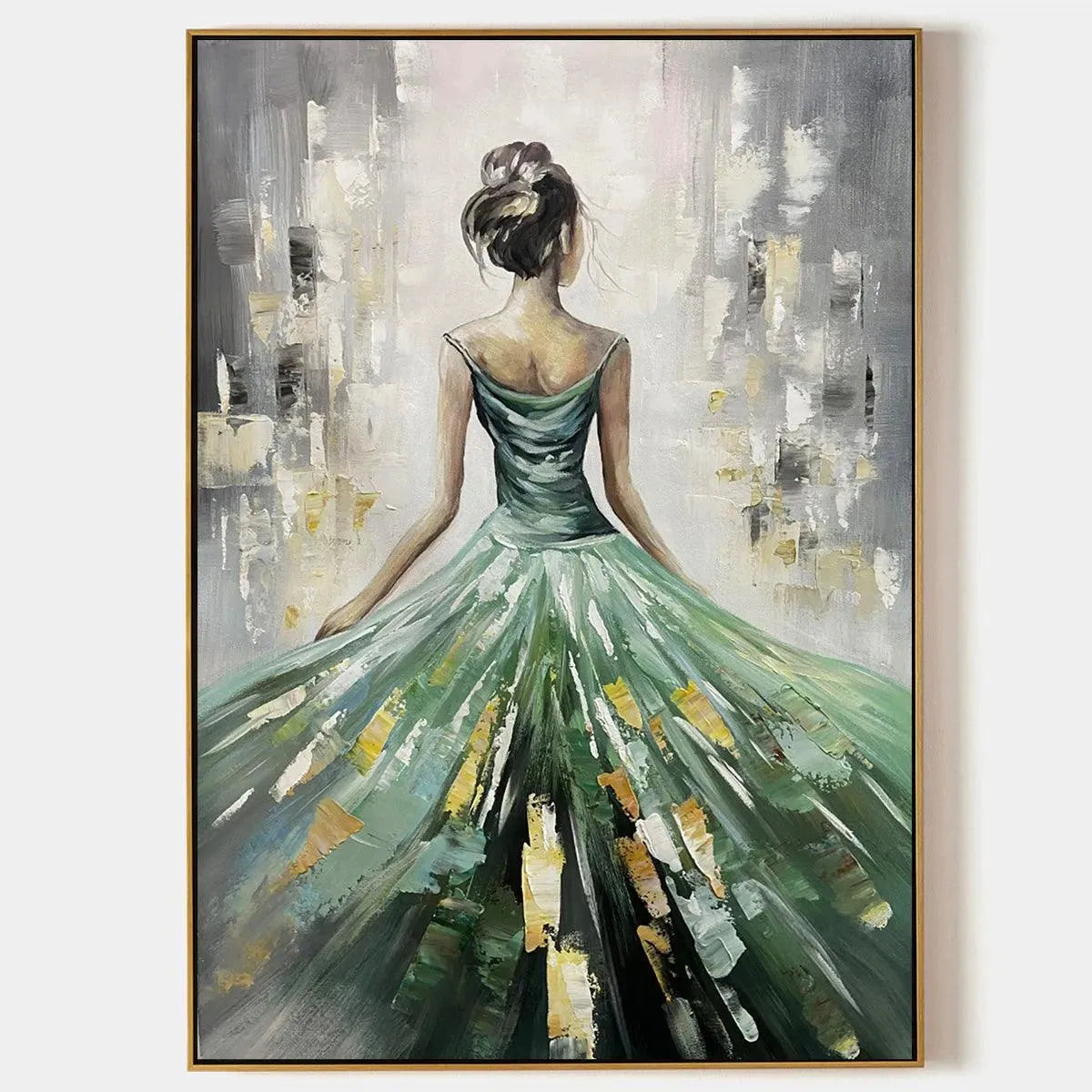 Emerald Grace – Figurative Oil Painting, view 1