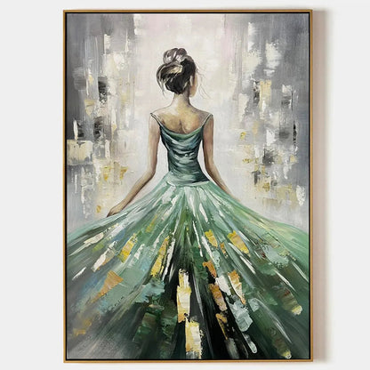 Emerald Grace – Figurative Oil Painting, view 1