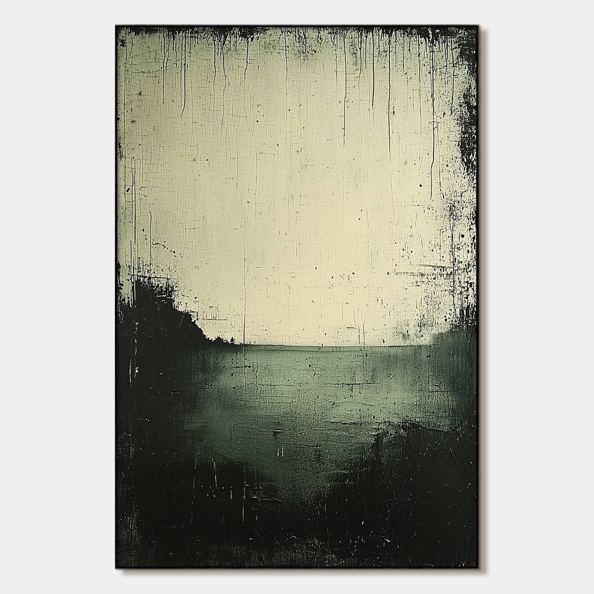 Emerald Mist – Wabi-Sabi Seascape Oil Painting, view 1