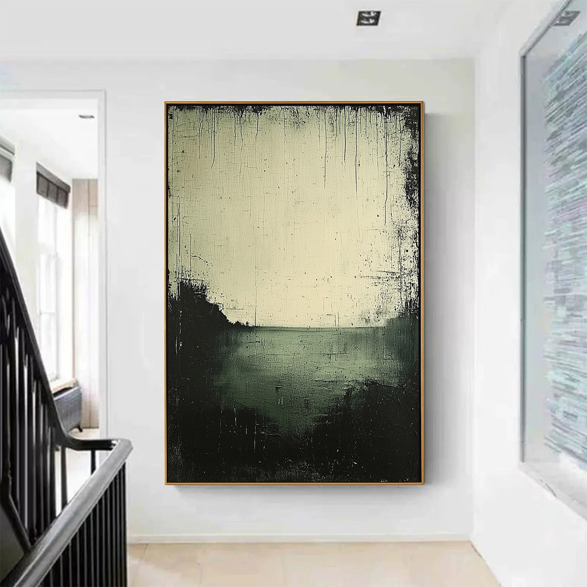 Emerald Mist – Wabi-Sabi Seascape Oil Painting, view 2