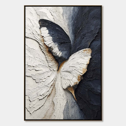 Emergence – Wabi-Sabi Butterfly Impasto Oil Painting, view 1