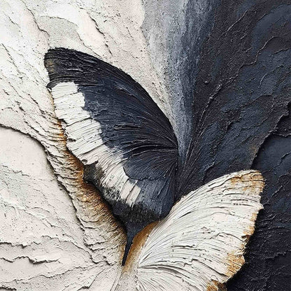Emergence – Wabi-Sabi Butterfly Impasto Oil Painting, view 3