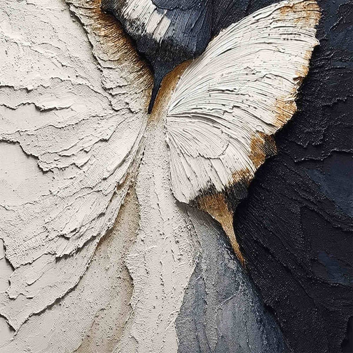 Emergence – Wabi-Sabi Butterfly Impasto Oil Painting, view 5