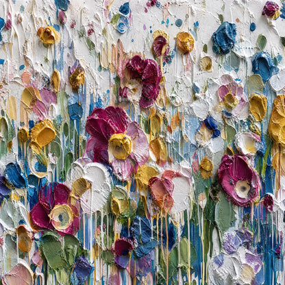 Eternal Bloom – Meadow Impasto Painting, view 3