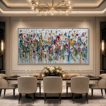 Colorful Meadow Impasto Painting – Eternal Bloom