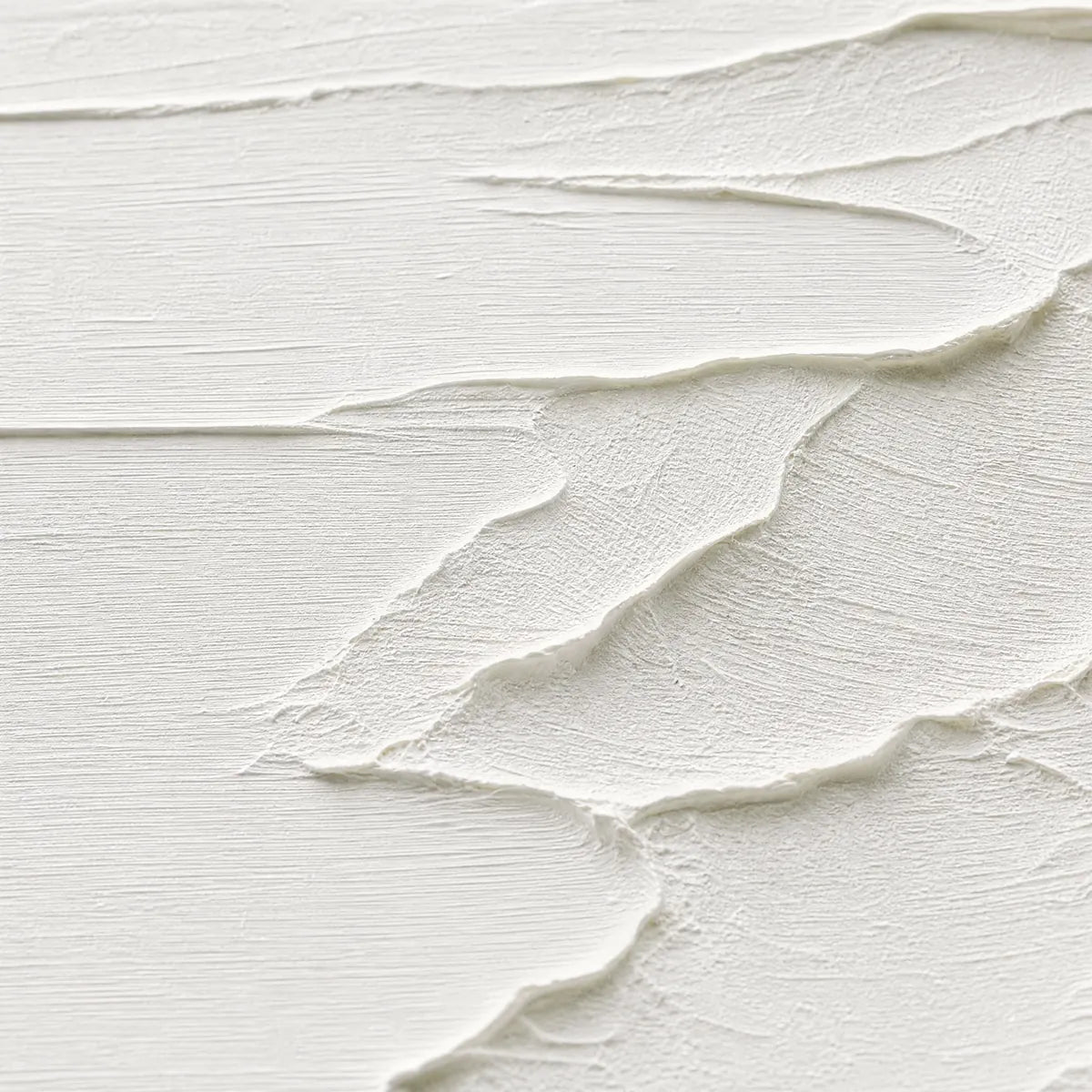 Eternal Shore hand-painted white and soft beige textured ocean wave painting shown with gold frame