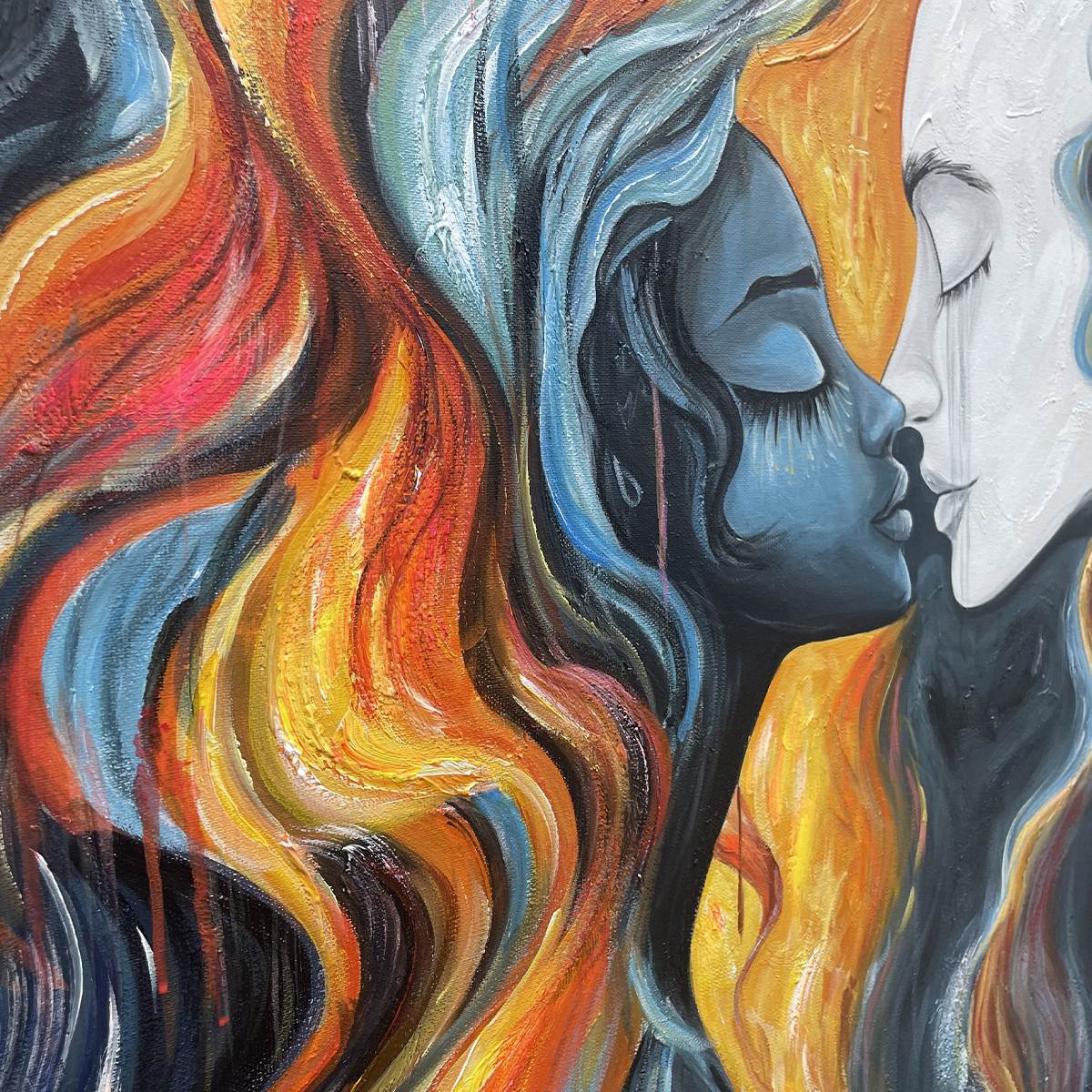 Eternal Embrace – Couple Oil Painting, view 4