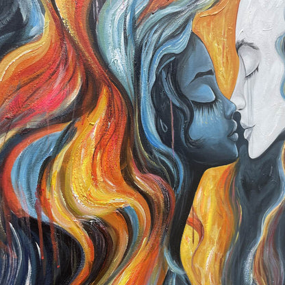 Eternal Embrace – Couple Oil Painting, view 4
