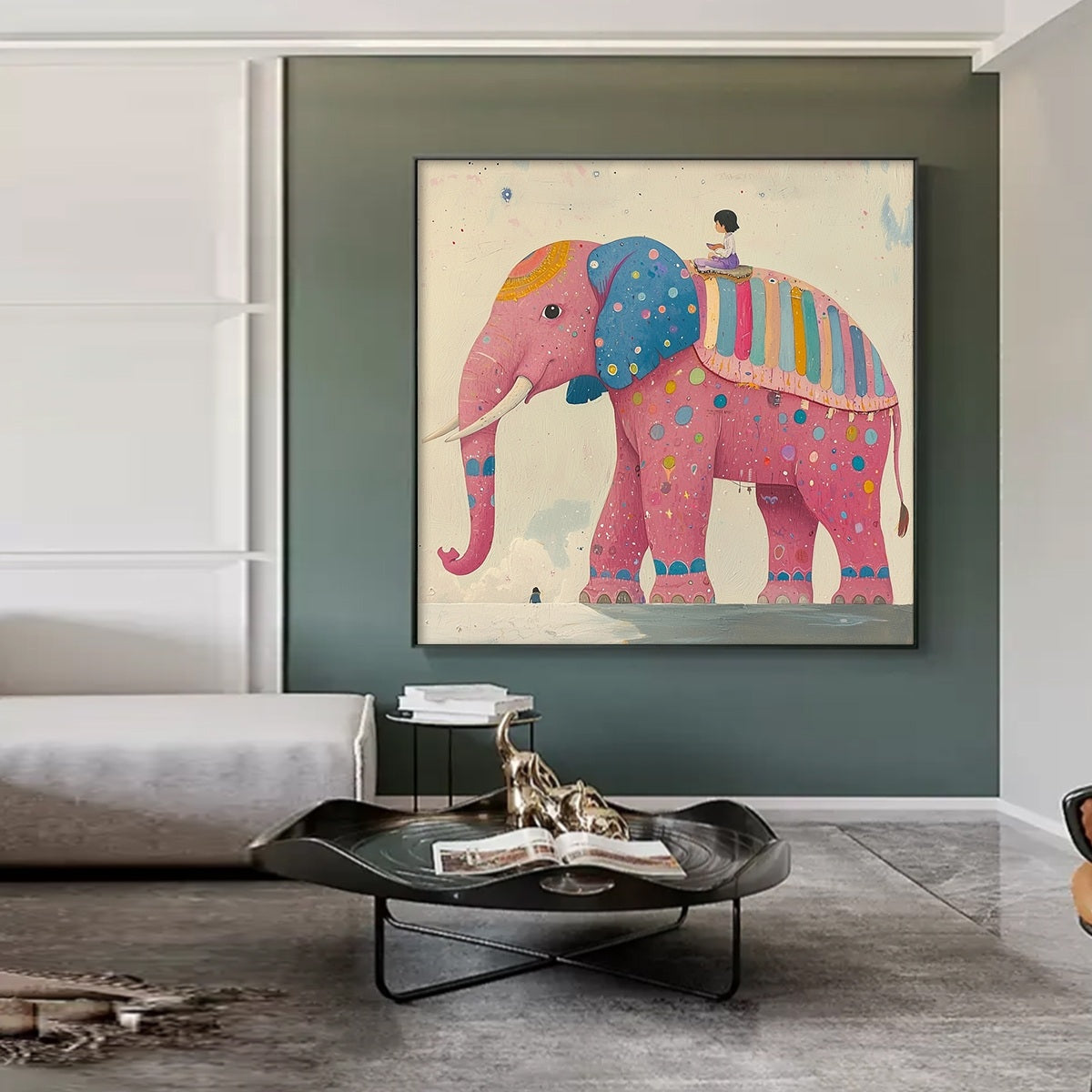 Colorful Elephant Oil Painting – Elephant Dreams