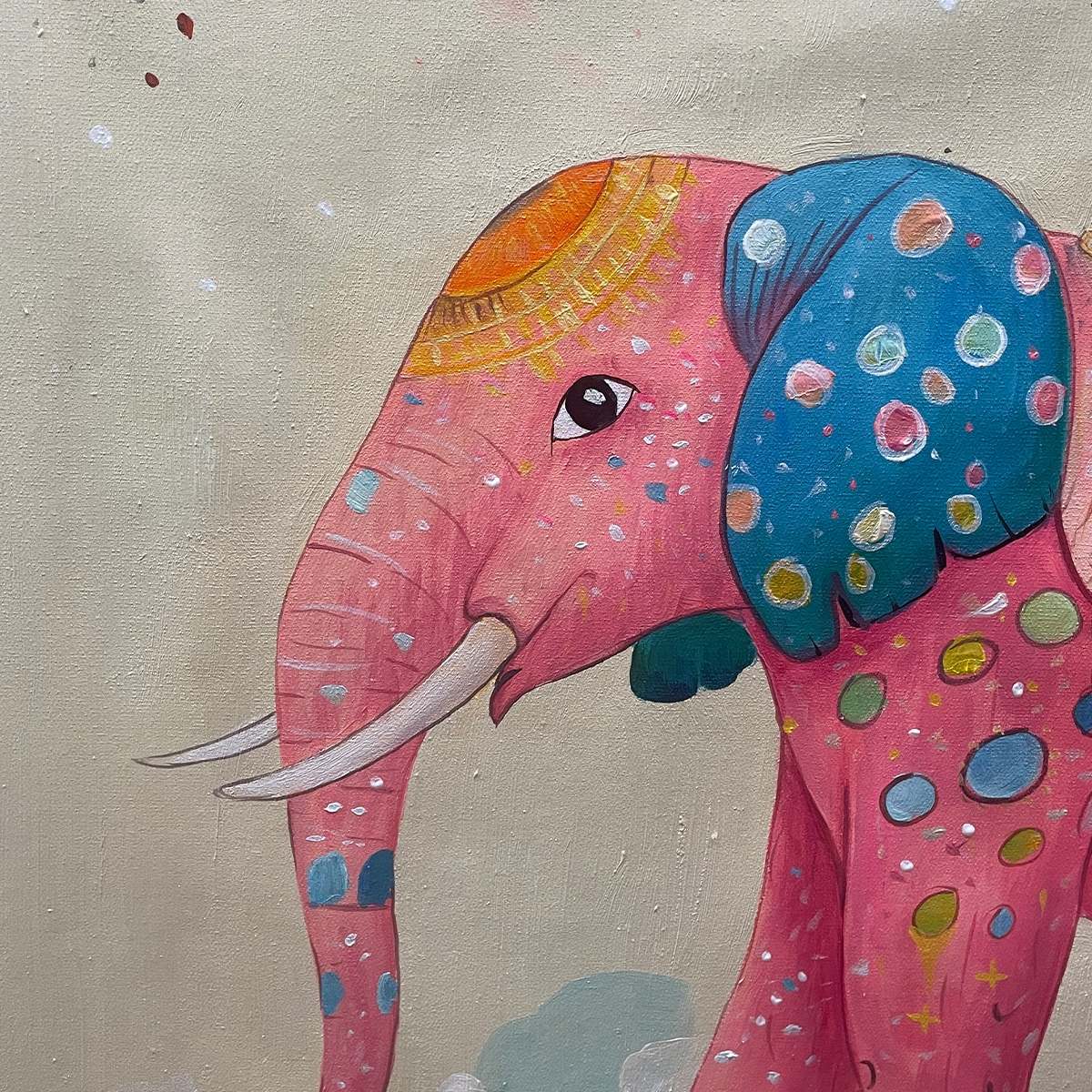 Elephant Dreams – Elephant Oil Painting, view 3