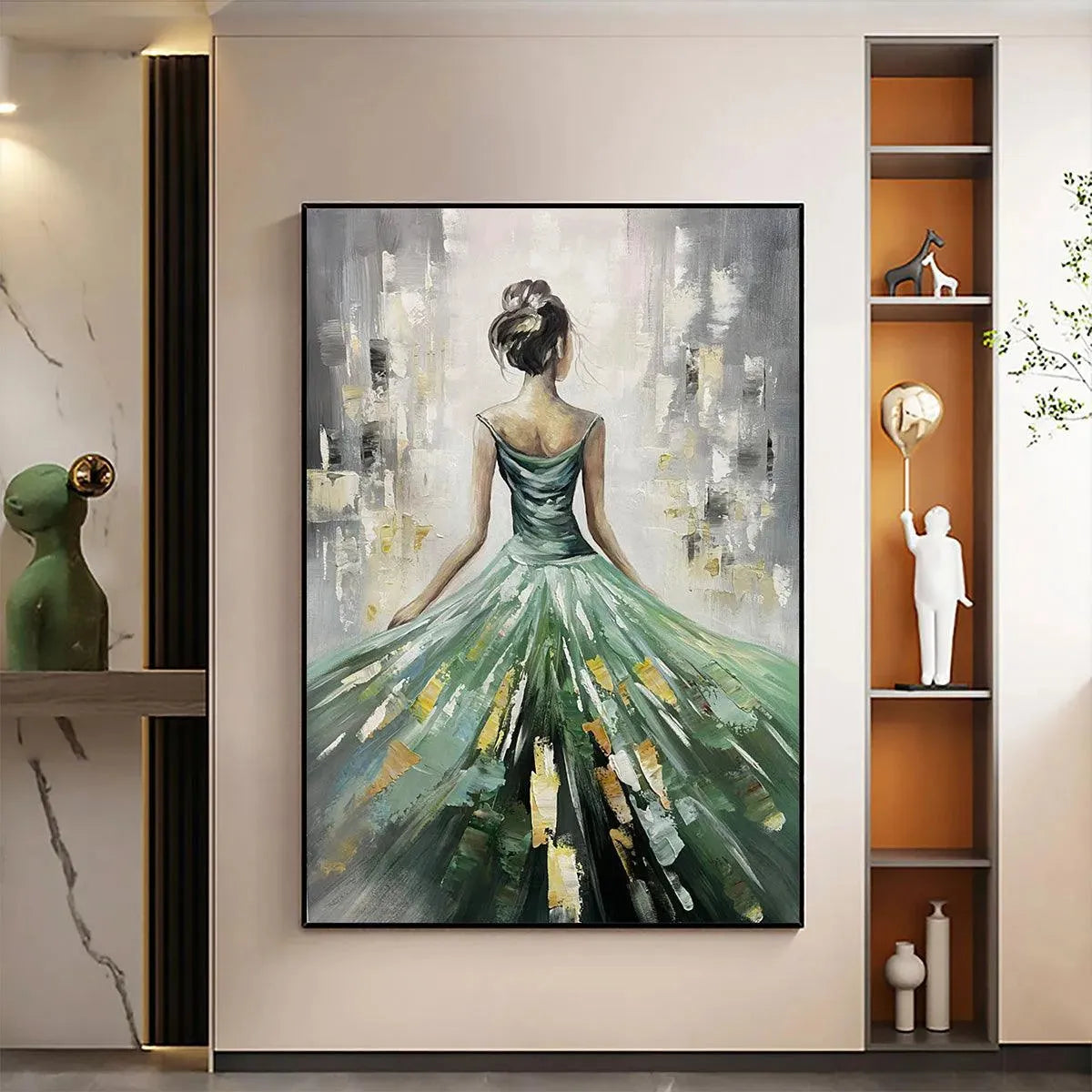 Emerald Grace – Figurative Oil Painting, view 5