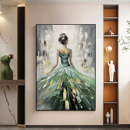 Emerald Grace – Figurative Oil Painting, view 5