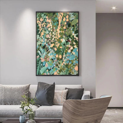 Blue and Green Abstract Floral Painting – Enchanted Garden