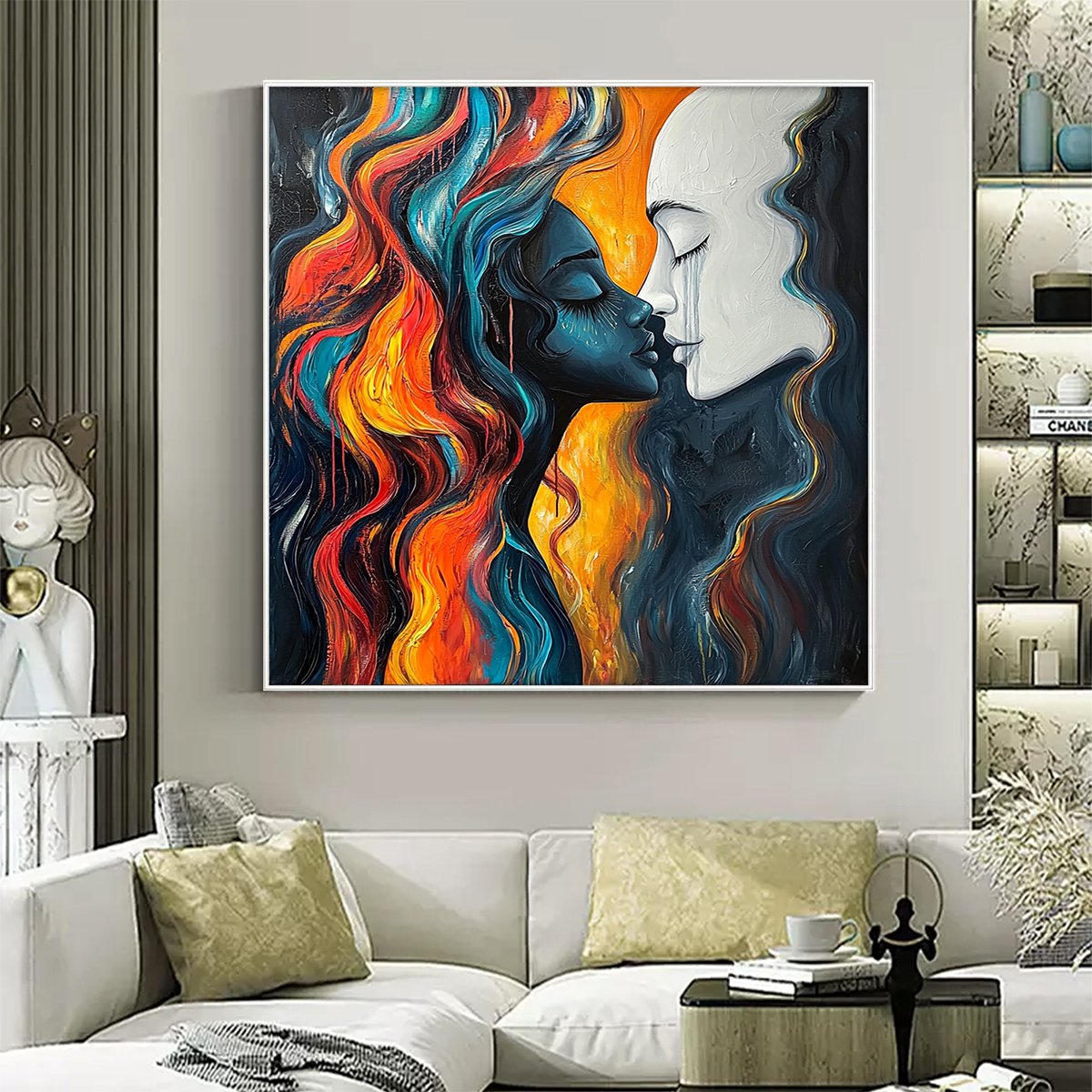 Eternal Embrace – Couple Oil Painting, view 2