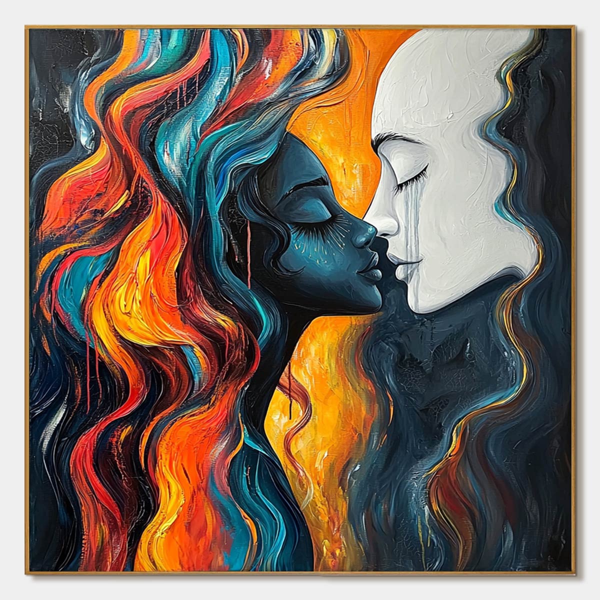 Eternal Embrace – Couple Oil Painting, view 1