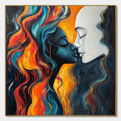 Eternal Embrace – Couple Oil Painting, view 1