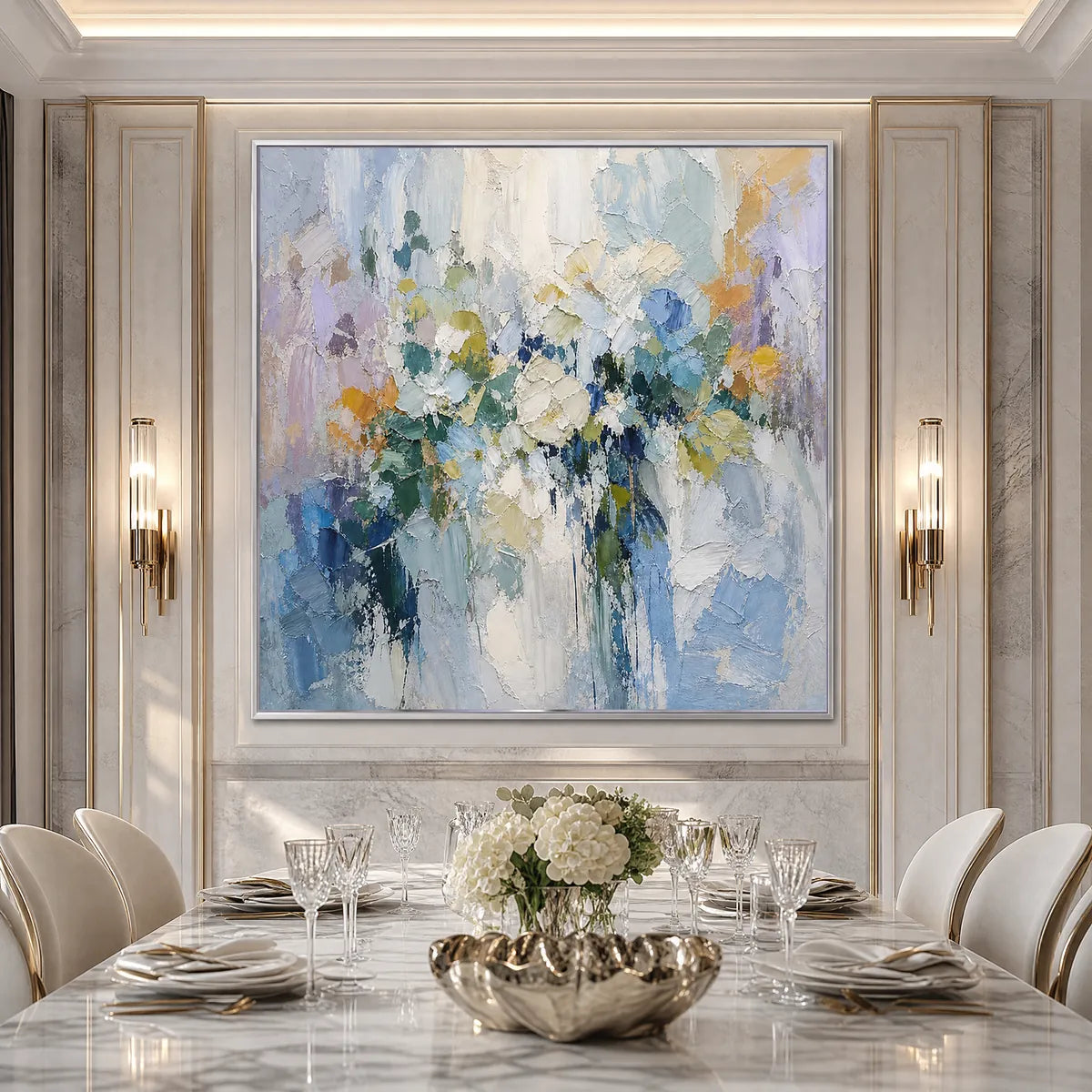 Ethereal Bloom – Floral Impasto Oil Painting, view 5