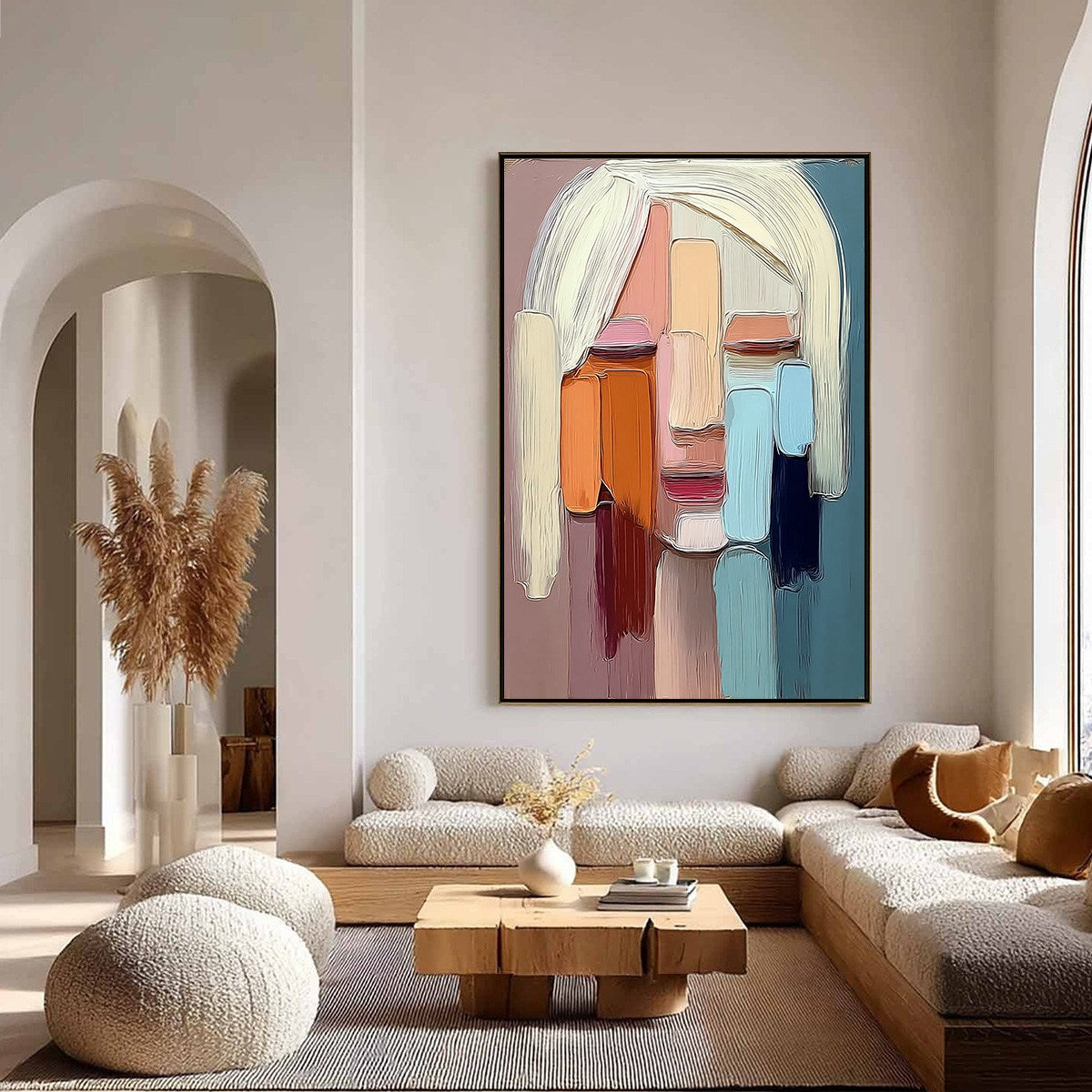 Abstract Figurative Impasto Oil Painting – Facets