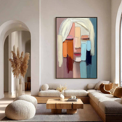 Abstract Figurative Impasto Oil Painting – Facets