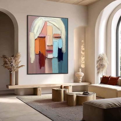 Abstract Figurative Impasto Oil Painting – Facets
