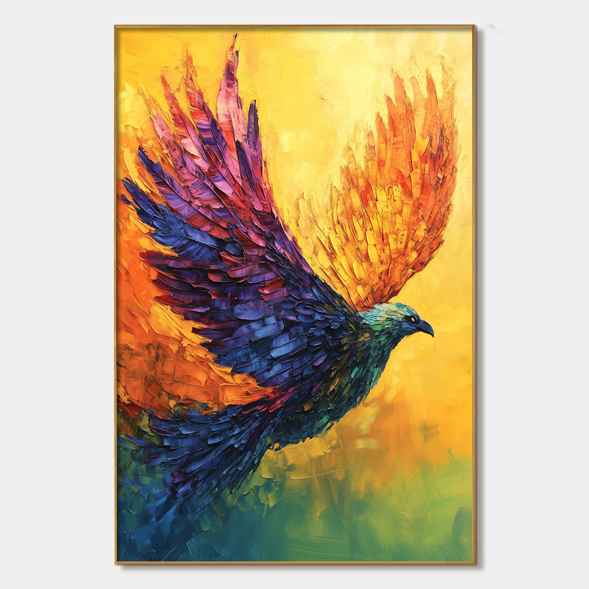 Flight Of Fancy – Bird Impasto Oil Painting, view 1
