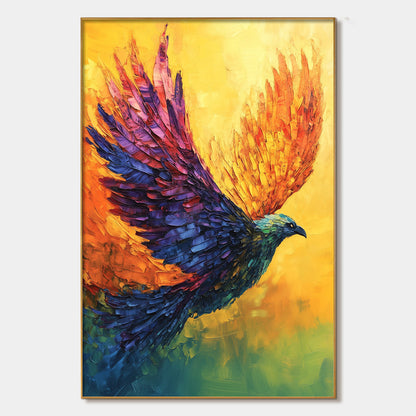 Flight Of Fancy – Bird Impasto Oil Painting, view 1