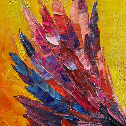 Gold Bird Impasto Oil Painting – Flight Of Fancy
