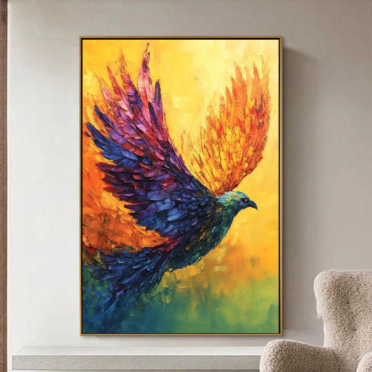 Flight Of Fancy – Bird Impasto Oil Painting, view 2