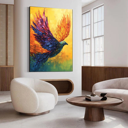Flight Of Fancy – Bird Impasto Oil Painting, view 5