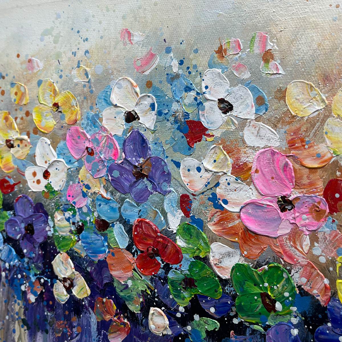 Flowerfall – Floral Oil Painting, view 5