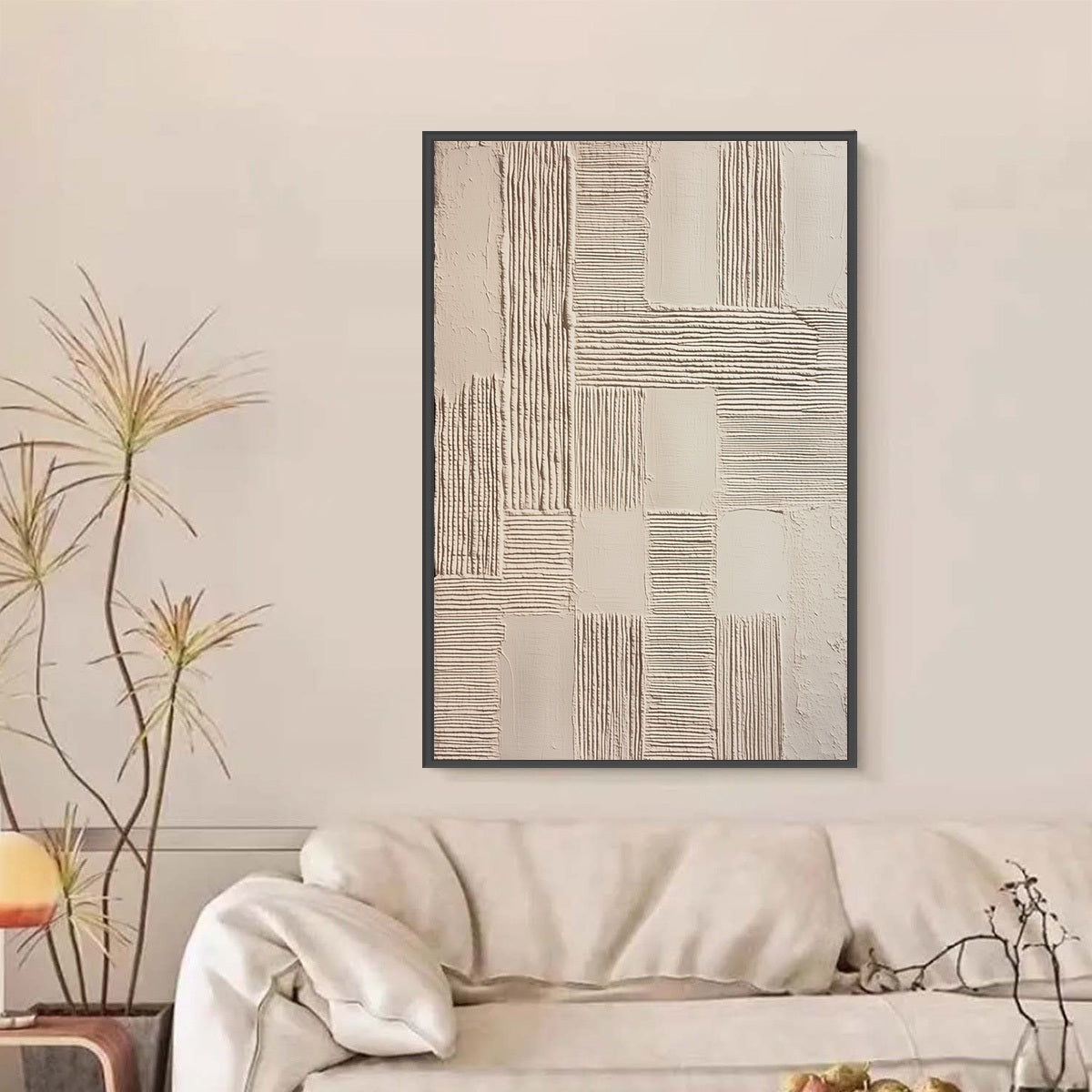 Beige Wabi-Sabi Architecture Textured Oil Painting – Foundations