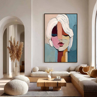 Fragmented Gaze – Figurative Impasto Oil Painting, view 4