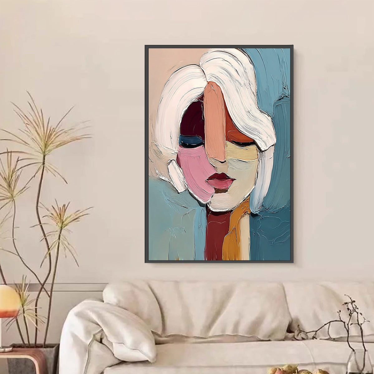 Fragmented Gaze – Figurative Impasto Oil Painting, view 2
