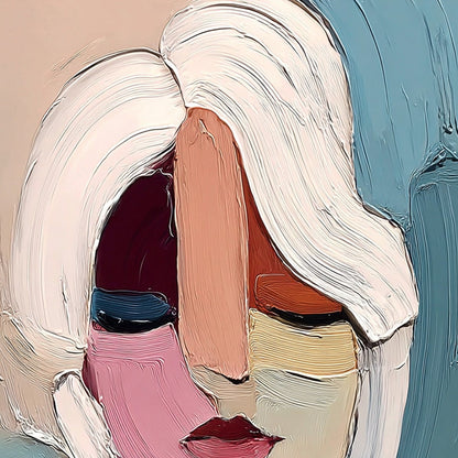 Fragmented Gaze – Figurative Impasto Oil Painting, view 3