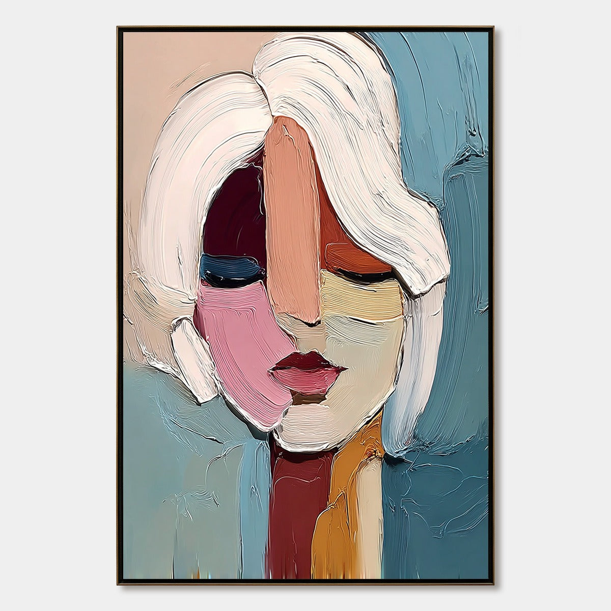 Fragmented Gaze – Figurative Impasto Oil Painting, view 1
