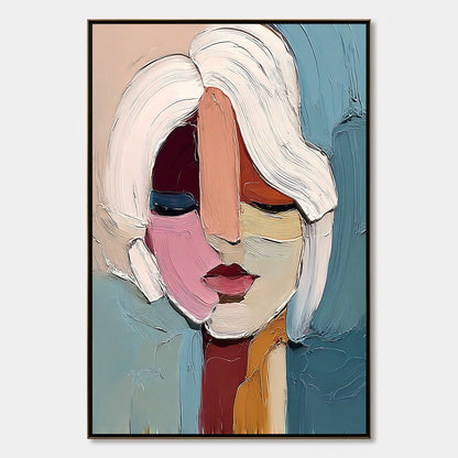 Fragmented Gaze – Figurative Impasto Oil Painting, view 1
