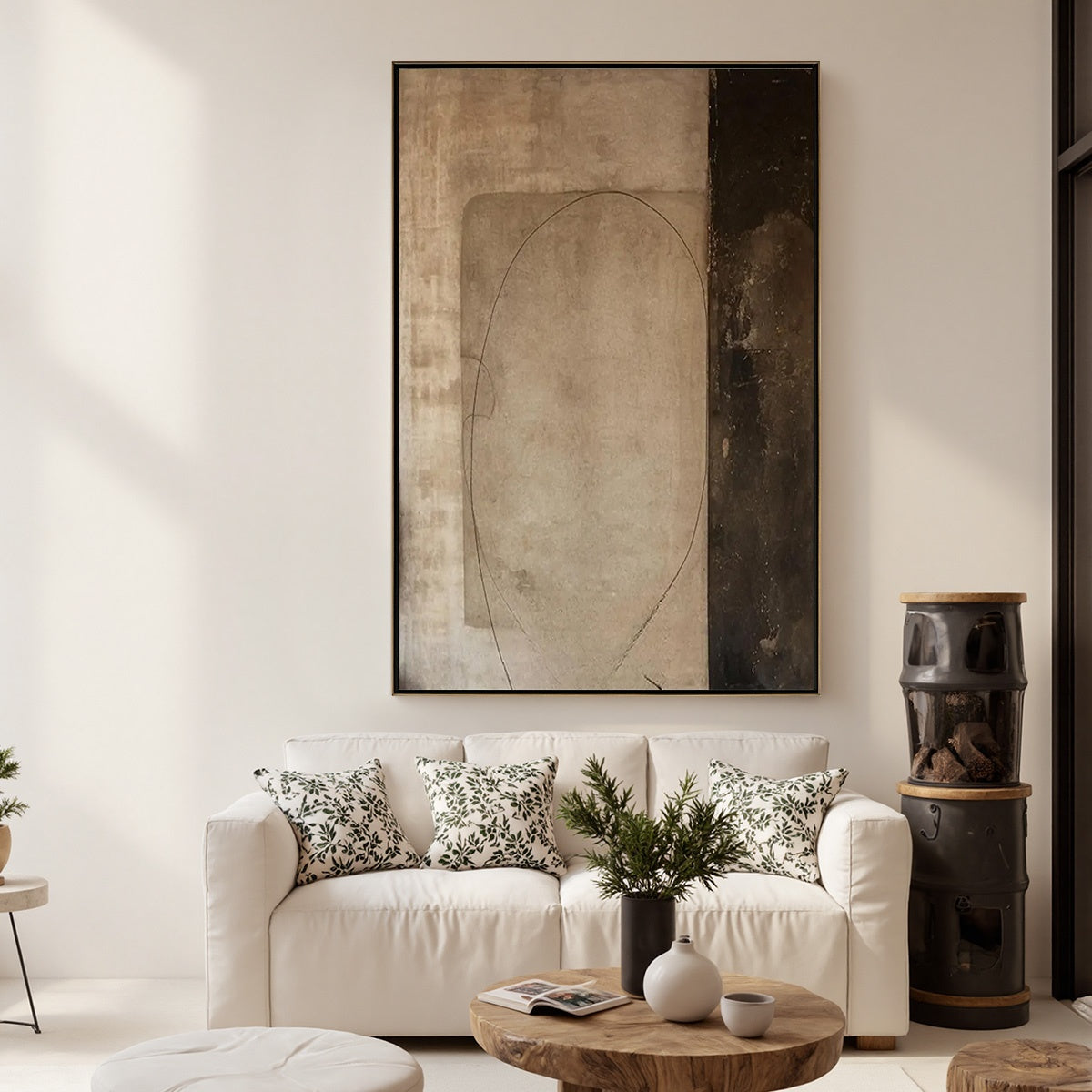 Fragmented Memory – Wabi-Sabi Abstract Oil Painting, view 4