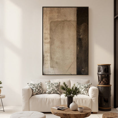 Fragmented Memory – Wabi-Sabi Abstract Oil Painting, view 4
