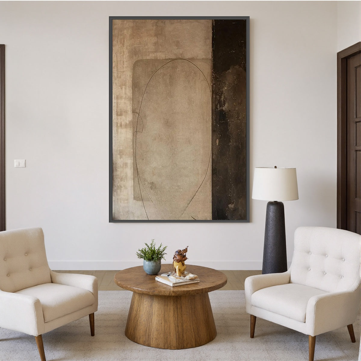 Fragmented Memory – Wabi-Sabi Abstract Oil Painting, view 2