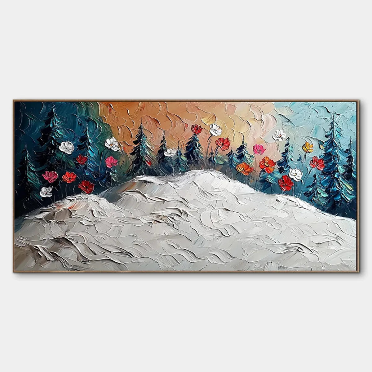 Frozen Bloom – Floral Impasto Oil Painting, view 1