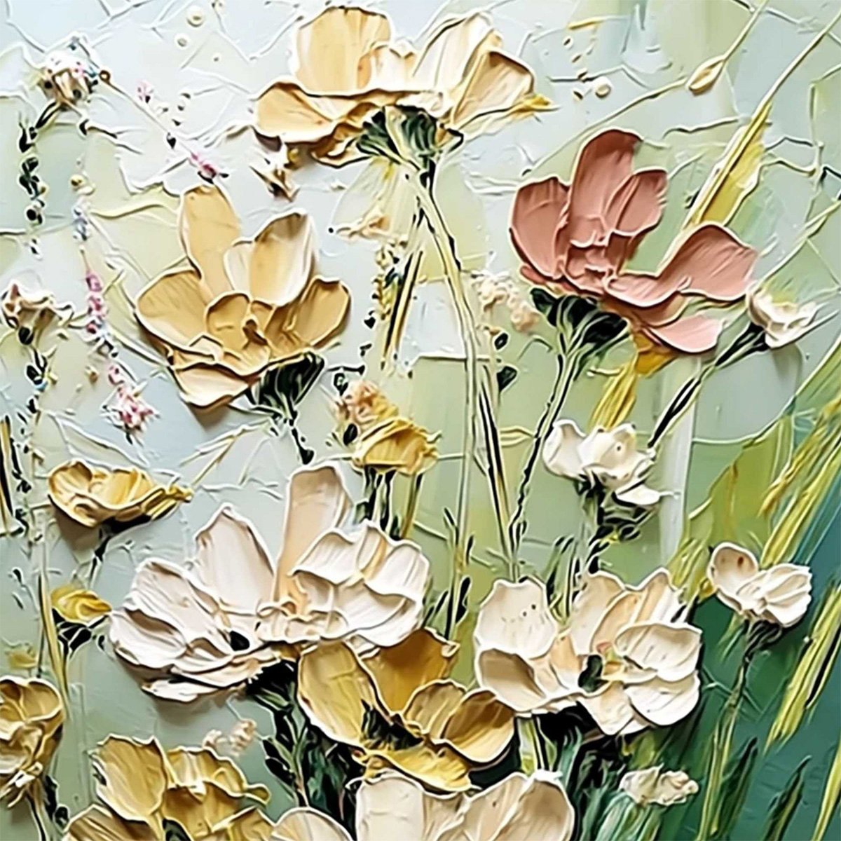Garden Serenade – Wildflower Impasto Painting, view 5